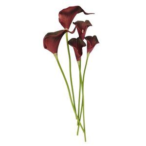 Deep Purple Calla Lily Bouquet Burgundy Artificial Flowers Modern Home Decor Wed